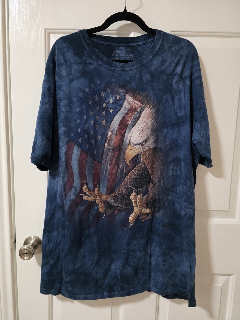 The Mountain Patriotic Eagle American Flag Tie Dye Tee XL
